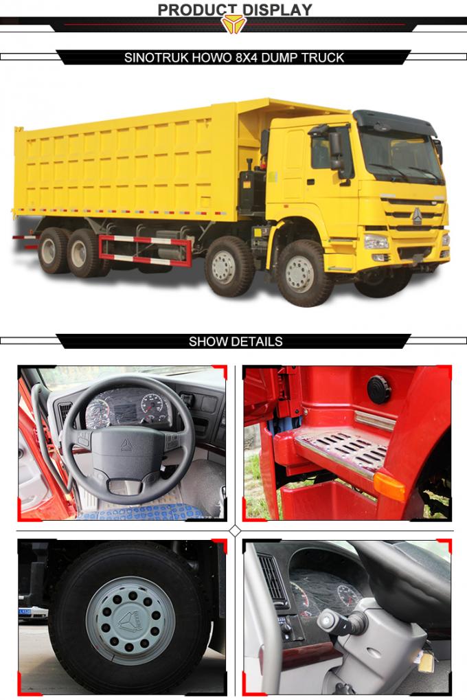 Caminhão basculante resistente de levantamento Ventral 300L de Sinotruk 8x4 com travamento do tampão do combustível