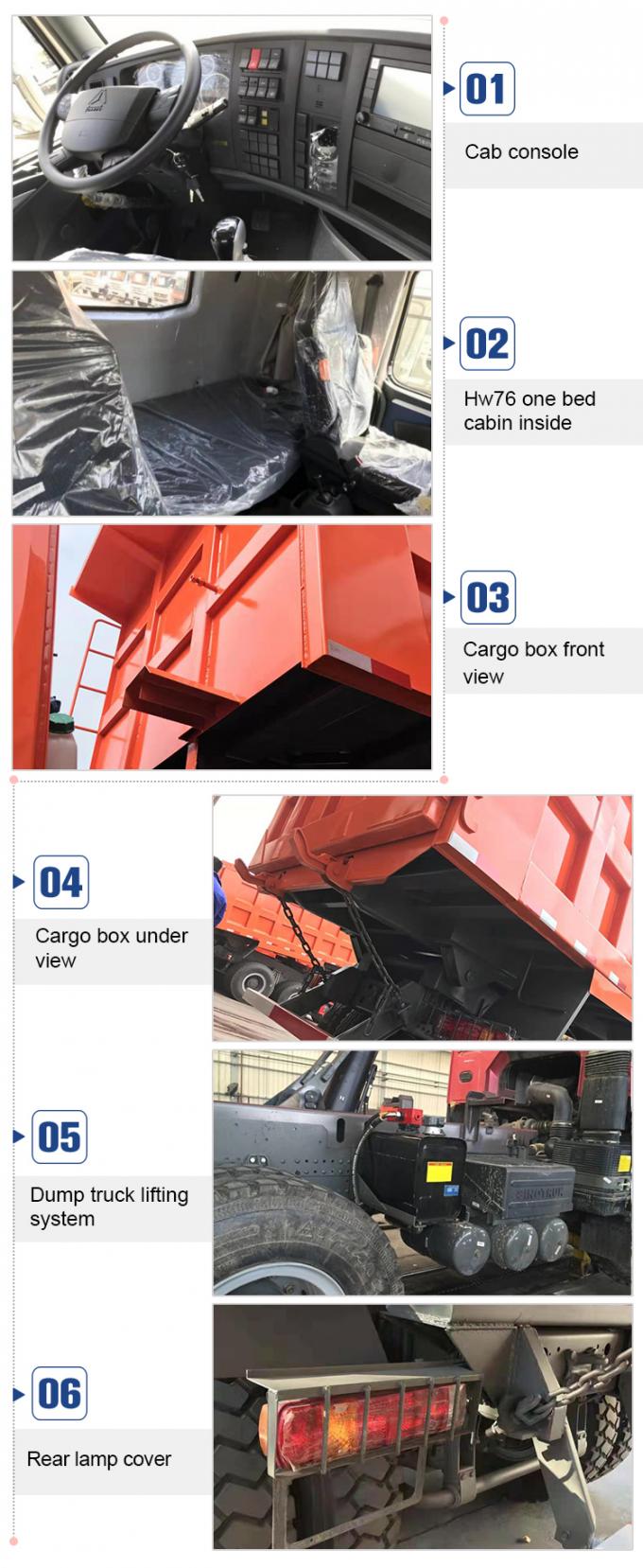 Caminhão basculante de Sinotruk 6x4 com a plataforma do corpo da reviravolta