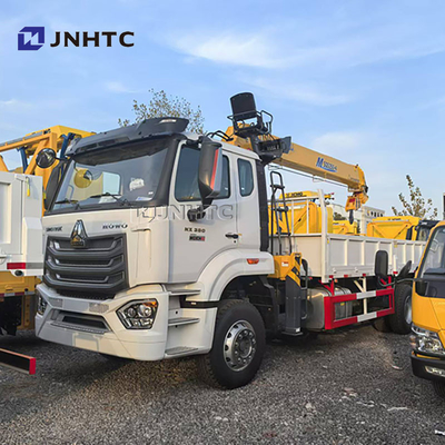 Knuckle Boom 8 Ton Hydraulic HOWO NX Cargo Flatbed Truck Montado Guindaste Para Venda