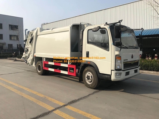 caminhão de lixo do compressor dos pneus 4x2 6 de Sinotruk Howo7 8M3-10M3
