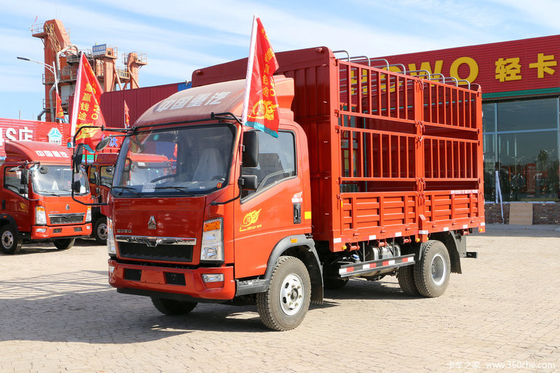 6 caminhão leve de 12 toneladas de Wheeler Cargo Truck Sinotruk HOWO com cor vermelha
