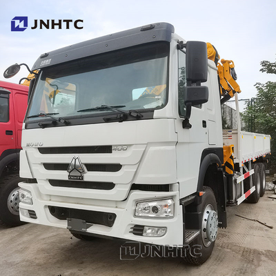 Todos os giros Howo Grão de braço dobrável 6x4 400hp 10-20T Carga com guindaste