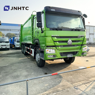 HOWO 6x4 caminhão de lixo compactador Euro 2 eliminação de resíduos Carregador traseiro de lixo caminhão verde diesel modelo novo