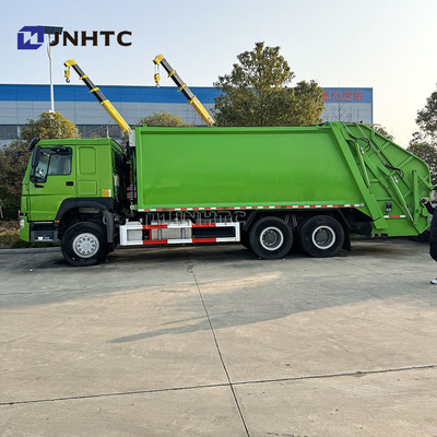 HOWO 6x4 caminhão de lixo compactador Euro 2 eliminação de resíduos Carregador traseiro de lixo caminhão verde diesel modelo novo