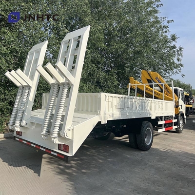 HOWO Cargo Cargo Caminhão Cran montado Caminhão 290HP 5Ton Caminhão de carga de placas planas