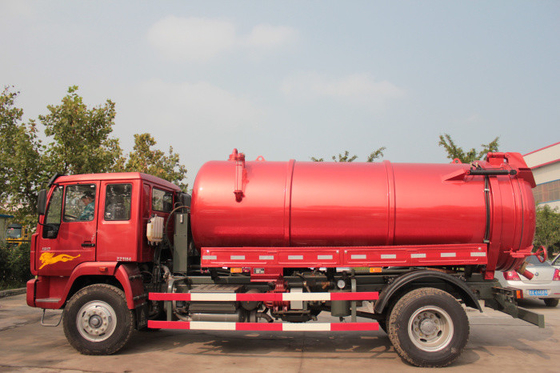 Caminhão vermelho da remoção do esgoto 4×2/caminhões sépticos do vácuo com o tanque M3 do volume 10 \