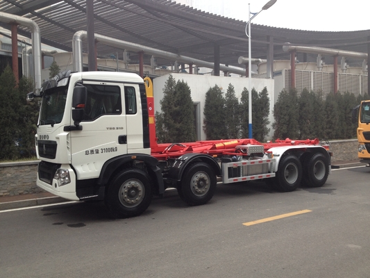 cama Zz3317n3267c1 modelo do caminhão de lixo um do elevador do gancho de 290hp Sinotruk T5G 8×4