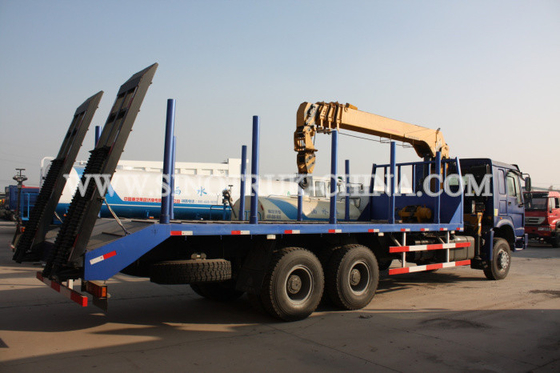 O caminhão diesel da carga 6×4 montou o guindaste, modelo SQ12SK3Q do guindaste do elevador da cama de caminhão 12TONS