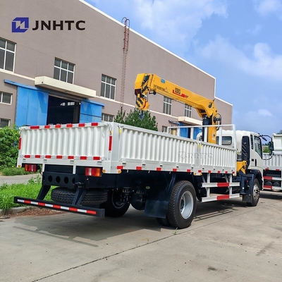 HOWO Camião de guindaste com 4X2 6 rodas Camião de carga de 5 toneladas Camião de carga com 12 toneladas de guindaste de braço dobrável