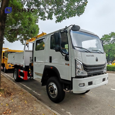 HOWO Cran Truck 4X2 Cran de 6 rodas Cran de carga de 5 toneladas Cran de braço reto de 12 toneladas
