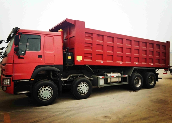 o caminhão basculante resistente de 8×4 371HP 32 toneladas carrega a cor amarela vermelha branca da caixa da descarga 30CBM