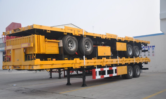 Único equipamento dos eixos do reboque 2 da cama do pé do apoio da velocidade semi baixo para 28 toneladas