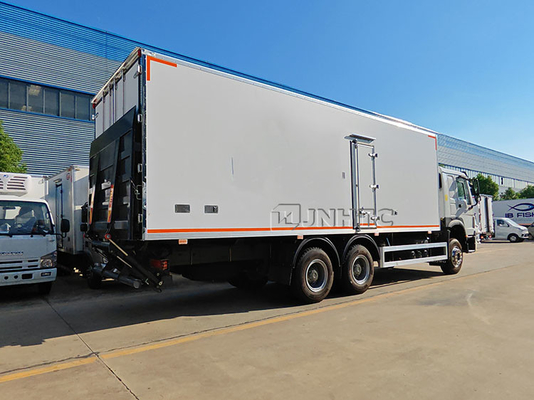 Novo Sinotruk Camião refrigerado de 20 toneladas com placa hidráulica de cauda Produtos do mar Frutas e legumes Camião de conservação fresca