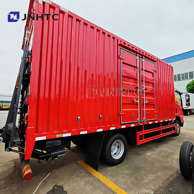 Caminhão de 5 toneladas de marca 4x2 6 Wheeler Cargo Van Mini Truck Euro2 Diesel Cargo Truck com placa traseira hidráulica