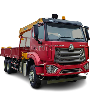Knuckle Boom 8 Ton Hydraulic HOWO NX Cargo Flatbed Truck Montado Guindaste Para Venda