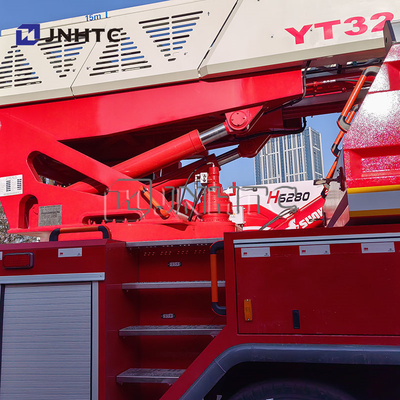 6x4 personalizado Drive 32 metros altura de trabalho escada aérea caminhão de bombeiros para resgate de edifícios altos