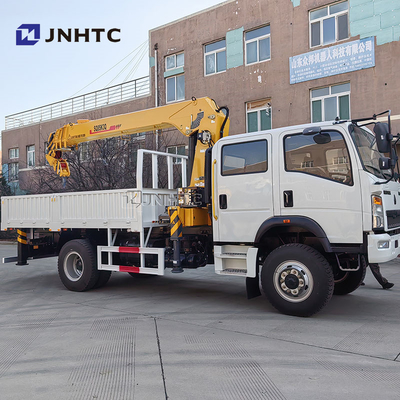 Howo Light Mini 4*4 6 Wheeler Double Row Cab Cargo Truck com guindastes telescópicos 8 toneladas montado guindaste Cargo Truck