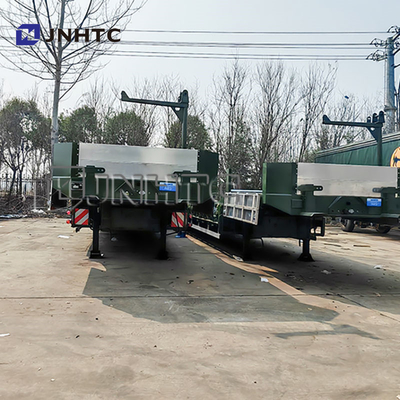 4 eixos pesado hidráulico de pescoço de ganso Lowboy Lowbed Semi Trailer Truck Truck Trailers