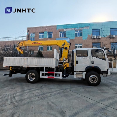 Howo Mini 4*4 6 Wheeler Double Row Cab Cargo Truck com Telescópica Boom Crane Truck
