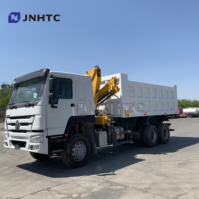 Sinotruk Howo 6x4 371hp Caminhões de descarga com guindaste 10 toneladas Caminhão de Singapura Montado Guindaste Telescópico
