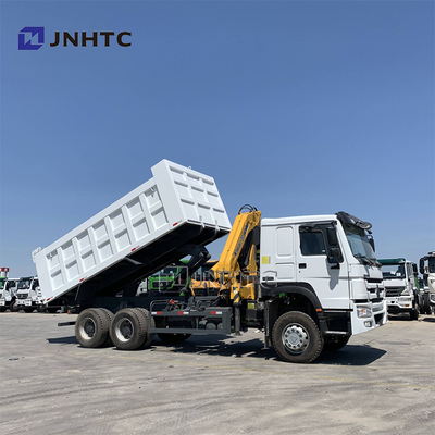Sinotruk Howo 6x4 371hp Caminhões de descarga com guindaste 10 toneladas Caminhão de Singapura Montado Guindaste Telescópico
