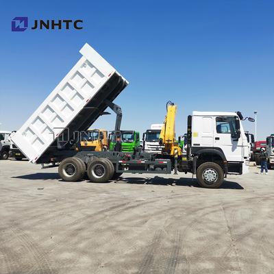 Sinotruk Howo 6x4 371hp Caminhões de descarga com guindaste 10 toneladas Caminhão de Singapura Montado Guindaste Telescópico