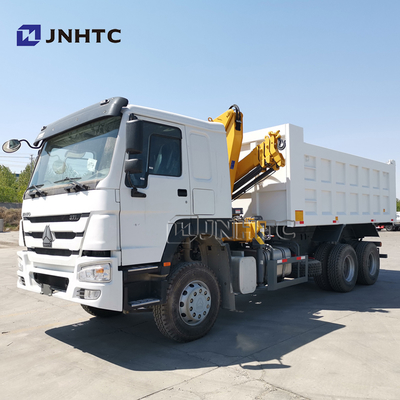 Sinotruk Howo 6x4 371hp Caminhões de descarga com guindaste 10 toneladas Caminhão de Singapura Montado Guindaste Telescópico