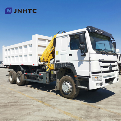 Sinotruk Howo 6x4 371hp Caminhões de descarga com guindaste 10 toneladas Caminhão de Singapura Montado Guindaste Telescópico