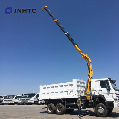 Sinotruk Howo 6x4 371hp Caminhões de descarga com guindaste 10 toneladas Caminhão de Singapura Montado Guindaste Telescópico