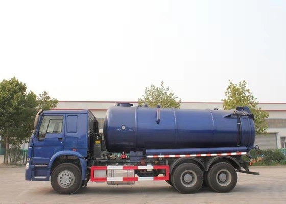 caminhão azul da sução do vácuo das águas residuais do caminhão 6x4 do desperdício da água de esgoto da cor 336HP