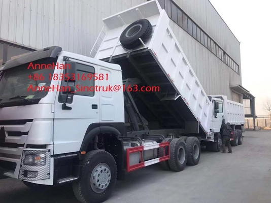 Caminhão basculante resistente branco de Sinotruk Howo7 da cor, veículo com rodas 10 20 de 6x4 toneladas de caminhão de caminhão basculante