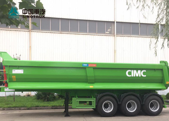 CIMC 3 vida útil longa do reboque da descarga da parte traseira da forma do eixo 40CBM U/reboque da ponta