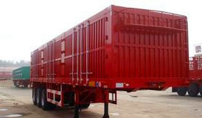 Da carga útil máxima de 40 toneladas resistente de Aço Caixa Van Reboque dos reboques dos eixos do vermelho 3 reboques resistentes semi semi
