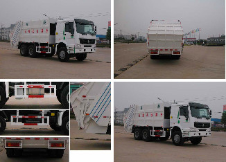 6x4 caminhão do compressor do lixo do padrão de emissão do Euro II, caminhão de lixo compacto 12m3
