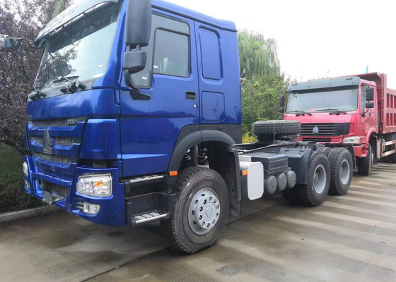 Da cor 371 de HP HOWO do trator da cabeça do caminhão motor azul do caminhão semi para Tansport