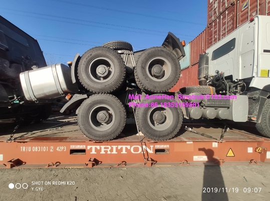 420hp aprontam - as rodas de Sinotruk HowoA7 10 do caminhão do trator da movimentação da mão esquerda do caminhão do motor