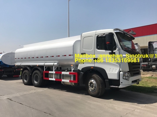 Caminhão de tanque branco Lhd do óleo do caminhão de depósito de gasolina 6x4 de Sinotruk Howo A7 Zz1257n4347n1