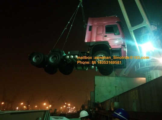 Condução à direita dos dorminhocos 6x4 371hp do caminhão 3 do trator de Sinotruk Howo7 da cabine Hw79