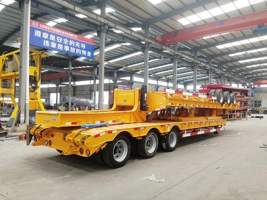 reboque resistente de Lowboy dos reboques da baixa cama 100T semi/3 eixos na suspensão mecânica