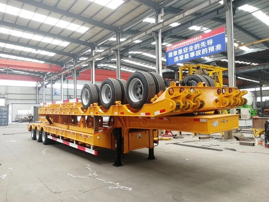 reboque resistente de Lowboy dos reboques da baixa cama 100T semi/3 eixos na suspensão mecânica