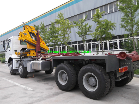 guindaste montado caminhão de Sinotruk Howo7 da caixa da carga de 10T 6500mm
