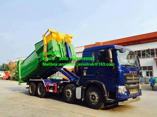 Caminhão do compressor do lixo de Sinotruk Howo7 6x4 Euro2 do braço de gancho