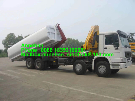 Caminhão do compressor do lixo de Sinotruk Howo7 6x4 Euro2 do braço de gancho