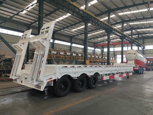 Q235 reboques resistentes da baixa cama do aço 100T semi na suspensão mecânica