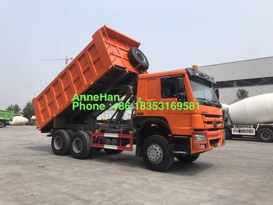 Caminhão basculante resistente alaranjado de 6x4 371hp 20M3 com 10 pneumáticos
