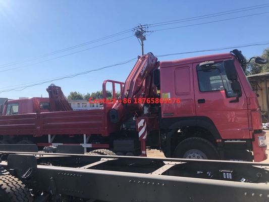 o caminhão pesado 12T da carga de 450hp 6*4 que encurta o crescimento montou o guindaste