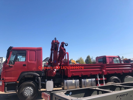 o caminhão pesado 12T da carga de 450hp 6*4 que encurta o crescimento montou o guindaste