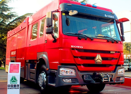 Carro de bombeiros 4x2 251hp do salvamento - tanque de água do caminhão 6m3 do bombeiro de 350hp SINOTRUK HOWO