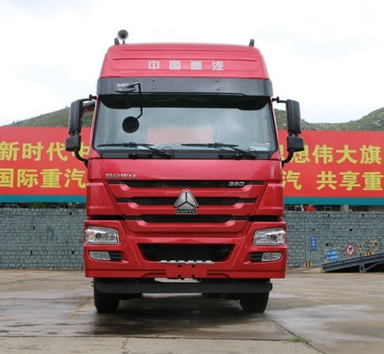 Sinotruk vermelho Howo 6x4 semi principal - caminhão 10 Wheeler Trator Truck do motor