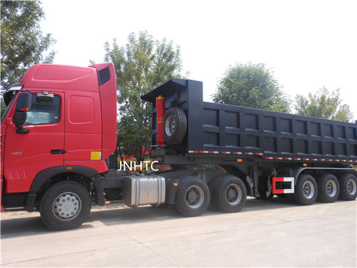 Tri caminhão hidráulico de Axle Rear Tipping Dump Trailer com o cilindro hidráulico de Hyva